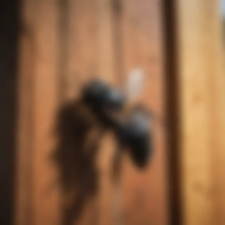 Infestation signs of carpenter bees in wooden structures