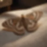 Close-up of a moth resting on fabric