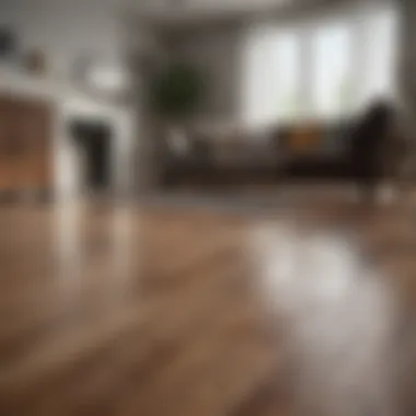 Expert Installation of Hardwood Floors A professional installing hardwood flooring in a modern living room.