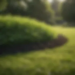 Application of Scotts fertilizer on a lush lawn