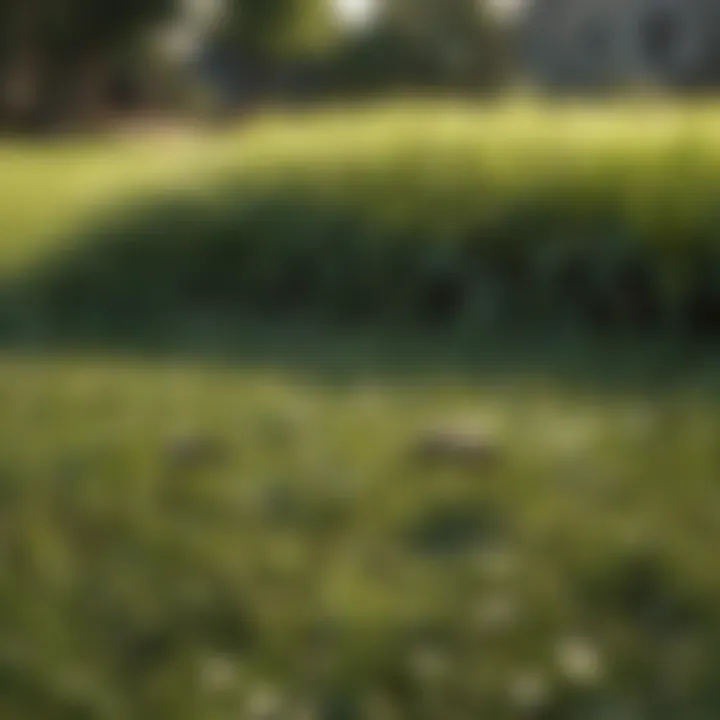 Close-up of gnat swarming in a lawn