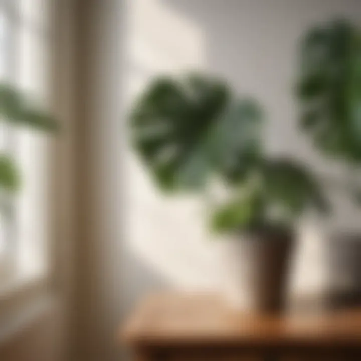 Healthy Monstera plant in a well-lit room