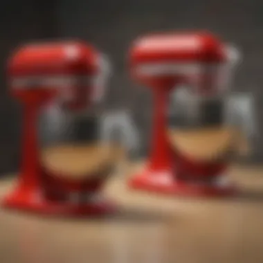 A comparison chart of different KitchenAid mixer models