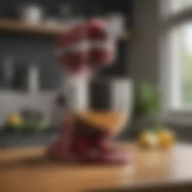 A stylish KitchenAid mixer in a modern kitchen setting