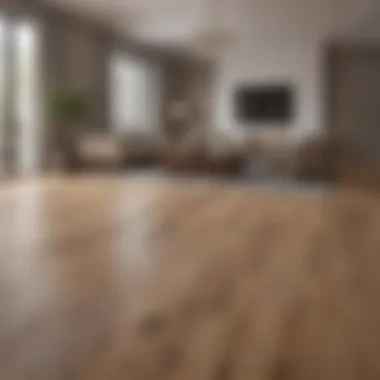 Elegant Installation of Wood Flooring in a Living Space A luxurious living room showcasing beautifully installed wood flooring
