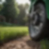 Close-up view of a grass hole puncher demonstrating its sharp cutting edge