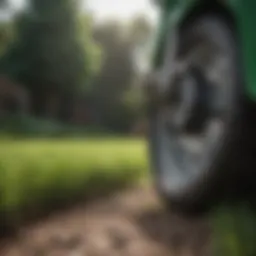 Close-up view of a grass hole puncher demonstrating its sharp cutting edge