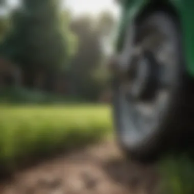 Close-up view of a grass hole puncher demonstrating its sharp cutting edge