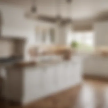 Timeless Charm of Traditional White Kitchens A traditional white kitchen with classic elements and warm lighting.