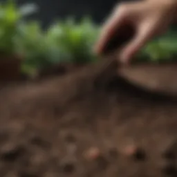 Vibrant garden soil ready for potting