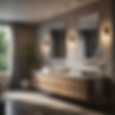 Stylish Bathroom Interior with Vanities Stylish bathroom interior featuring a range of vanities