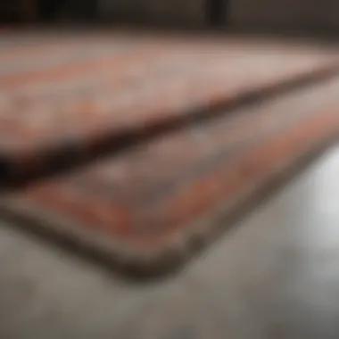 Different types of rugs laid out for pressure washing