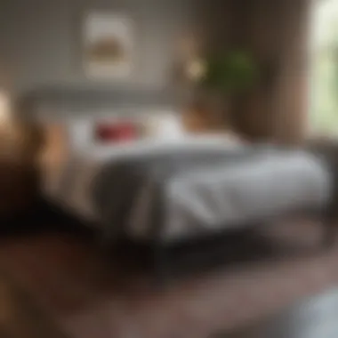 Modern interior incorporating a vintage farmhouse bed frame