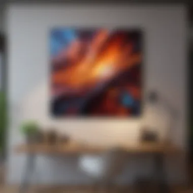 Abstract Design for Enhanced Inspiration Inspiring abstract wall art in a home office setting