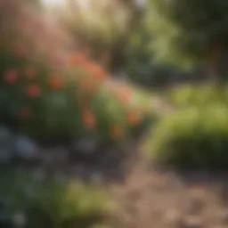 Vibrant flower bed in spring bloom