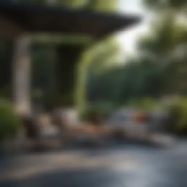 Modern outdoor space featuring curated furniture