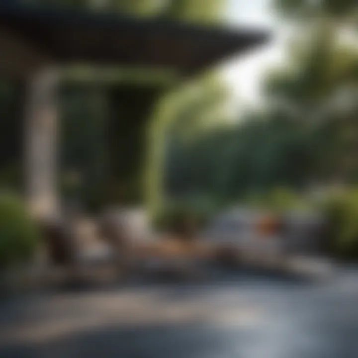 Modern outdoor space featuring curated furniture
